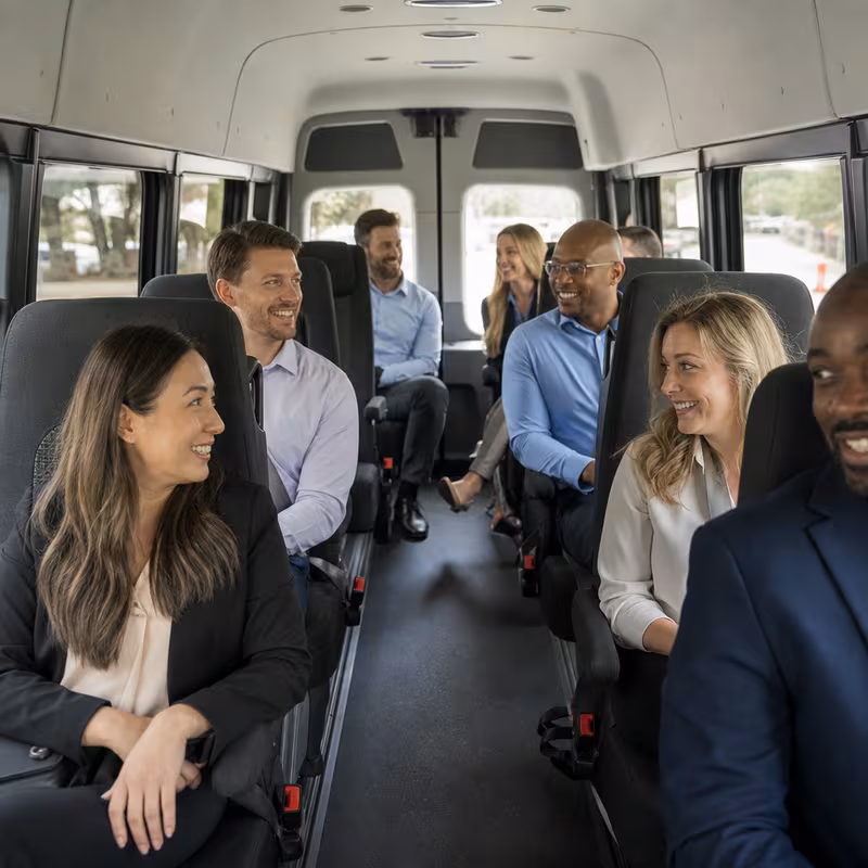 Black Mercedes Sprinter van staged for an Grand Prairie Corporate Transportation group