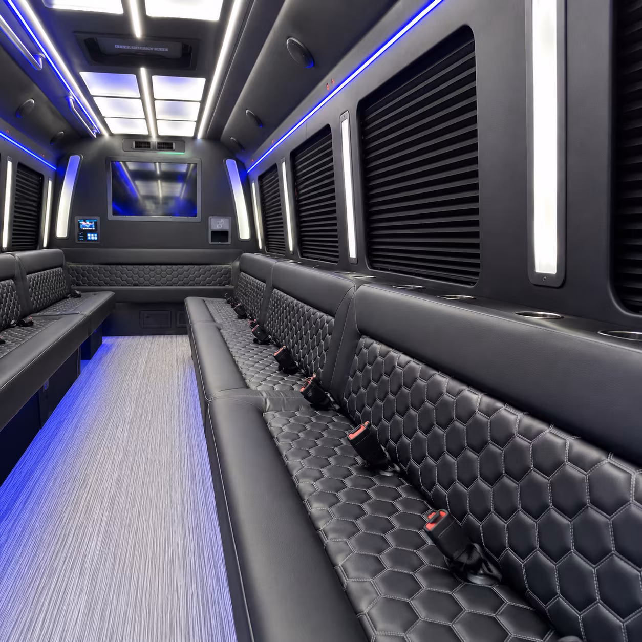 Grand Prairie Birthday, Sweet 16, & Quinceañera Transportation party bus exterior