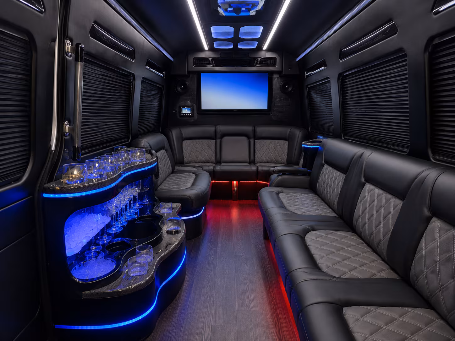 Grand Prairie Corporate Transportation party bus exterior