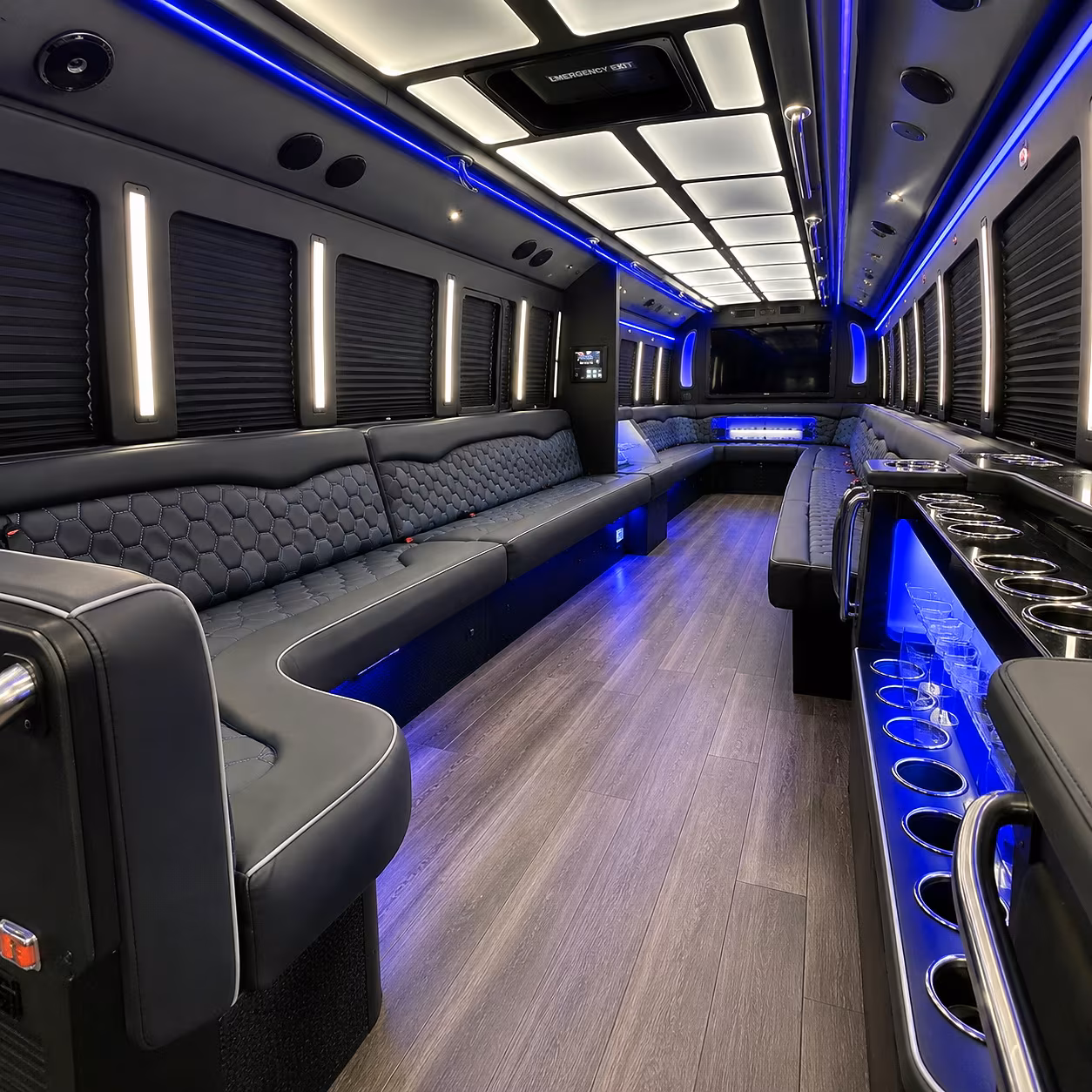 Grand Prairie Sporting Event Transportation party bus interior