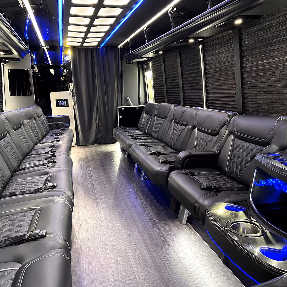 Grand Prairie Wedding Transportation onboard seating