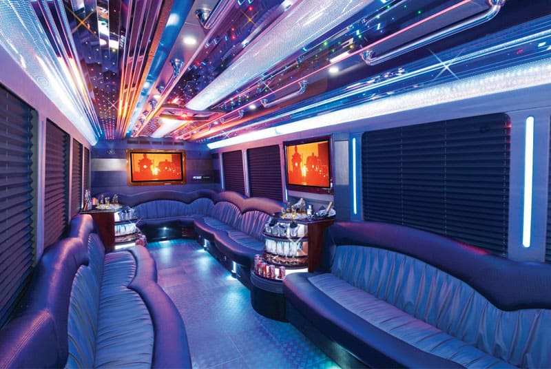 Flower Mound 20 Passenger Party Bus Interior